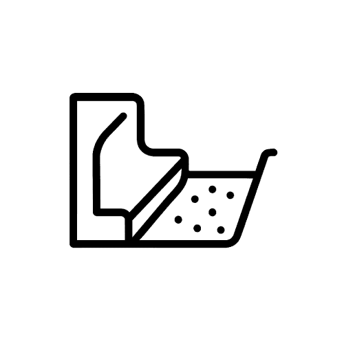 A simple black and white icon of a hand holding a calculator, symbolizing financial calculation or budgeting.